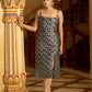 Black Sleeveless Midi Length Embellished Dress