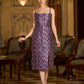 Wine Sleeveless Midi Length Embellished Dress
