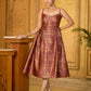 Maroon Sleeveless Emblished Midi Length Dress