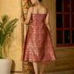 Maroon Sleeveless Emblished Midi Length Dress