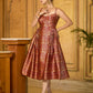 Maroon Sleeveless Emblished Midi Length Dress