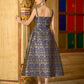 Navy Sleeveless Emblished Midi Length Dress