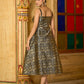 Black Sleeveless Emblished Midi Length Dress