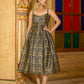 Black Sleeveless Emblished Midi Length Dress