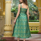 Green Sleeveless Emblished Midi Length Dress