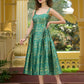 Green Sleeveless Emblished Midi Length Dress