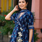 Printed Mirror Work Gotta Patti Angrakha Pure Cotton Kurta with Sharara & Dupatta