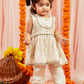 Girl's' Cream Kurta Pant Set