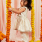 Girl's' Cream Kurta Pant Set