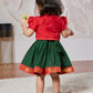 Girl's' Green Dress With Jacket