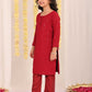 Girl's' Maroon Embellished Kurta Pyjama Set