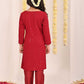 Girl's' Maroon Embellished Kurta Pyjama Set