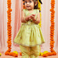 Girl's' Mint Green Kurta Pant Set