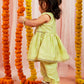 Girl's' Mint Green Kurta Pant Set