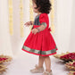 Girl's Navy Blue And Pink Banarsi Frock