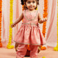 Girl's' Pink Kurta Pant Set