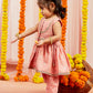 Girl's' Pink Kurta Pant Set