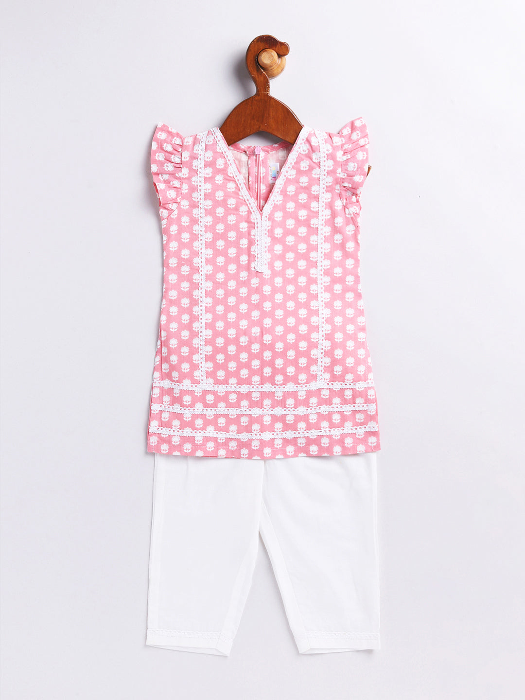 Girl's' Pink Kurta Set