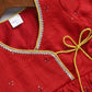 Girl's' Red And Cream Dhoti Kurta Set