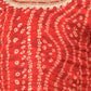 Girl's Red Bandhni Print Kurta And Patiala Set