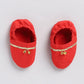 Girl's' Red Chanderi Ethnic Combo Set