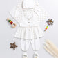 Girl's' White Chanderi Ethnic Combo Set