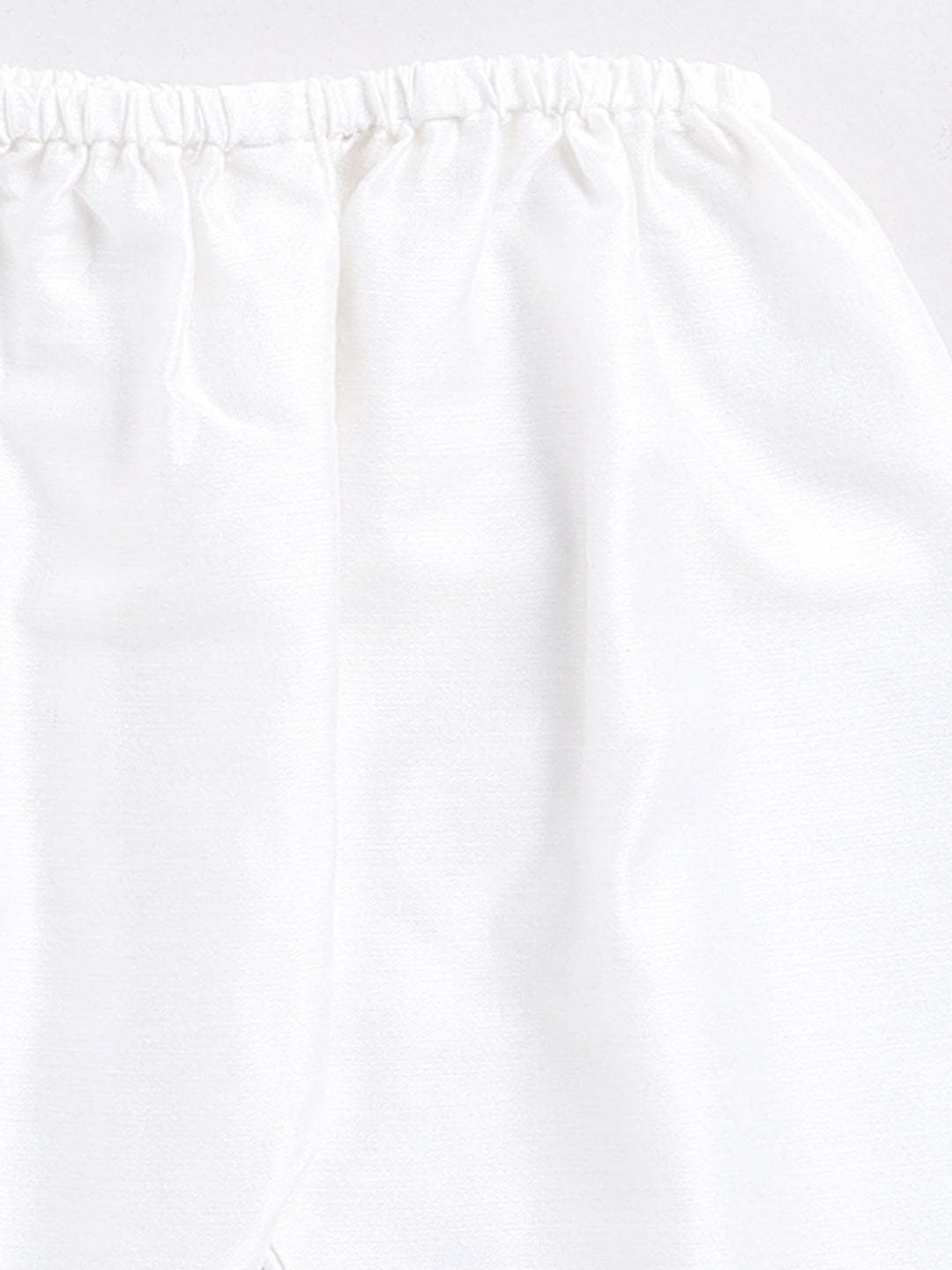 Girl's' White Chanderi Ethnic Combo Set