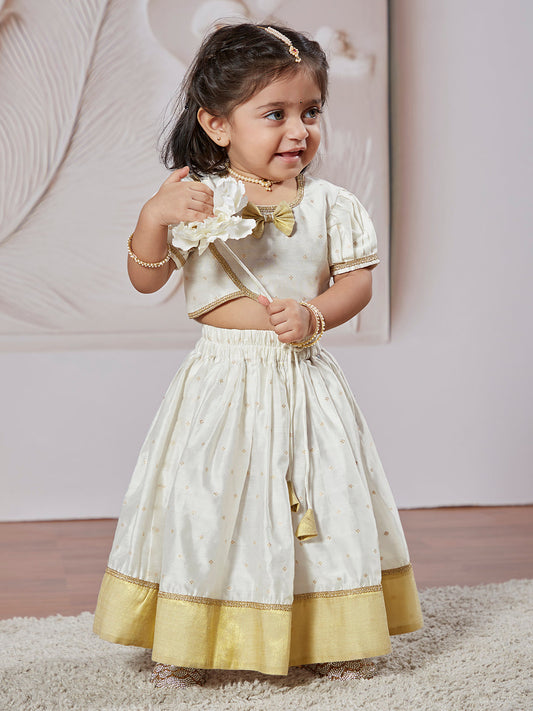 Girls' white lehenga choli
