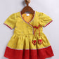 Girl's' Yellow And Cream Dhoti Kurta Set