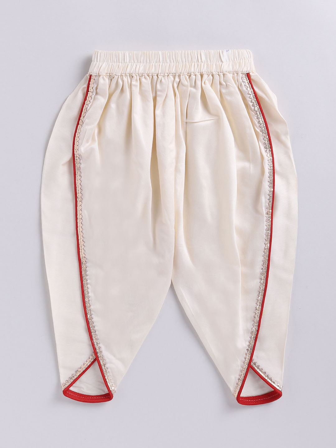 Girl's' Yellow And Cream Dhoti Kurta Set