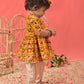 Girl's Yellow Angrakha Style Patola Print Kurta Dhoti Set