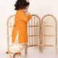 Girl's Yellow Bandhni Print Kurta And Patiala Set