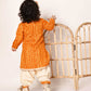 Girl's Yellow Bandhni Print Kurta And Patiala Set
