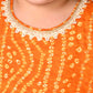 Girl's Yellow Bandhni Print Kurta And Patiala Set