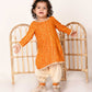 Girl's Yellow Bandhni Print Kurta And Patiala Set