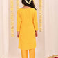Girl's' Yellow Embellished Kurta Pyjama Set
