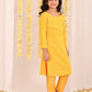 Girl's' Yellow Embellished Kurta Pyjama Set