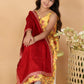 Girl's Yellow Floral Print Anarkali Kurta With Dupatta
