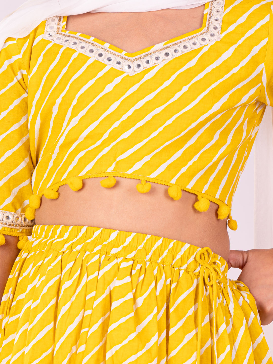 Girl's' Yellow Lehenga Set