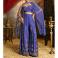 Purple Indo-Western Embroidered Palazzo Set with Dupatta