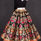 Impressive Black Banarasi Indo-Western Crop Top Lehenga