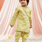 Infant Boy's Mint Green Silk Blend Kurta And Dhoti Set