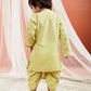 Infant Boy's Mint Green Silk Blend Kurta And Dhoti Set