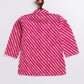Infant Boy's Pink And White Cotton Kurta Pyjama Set