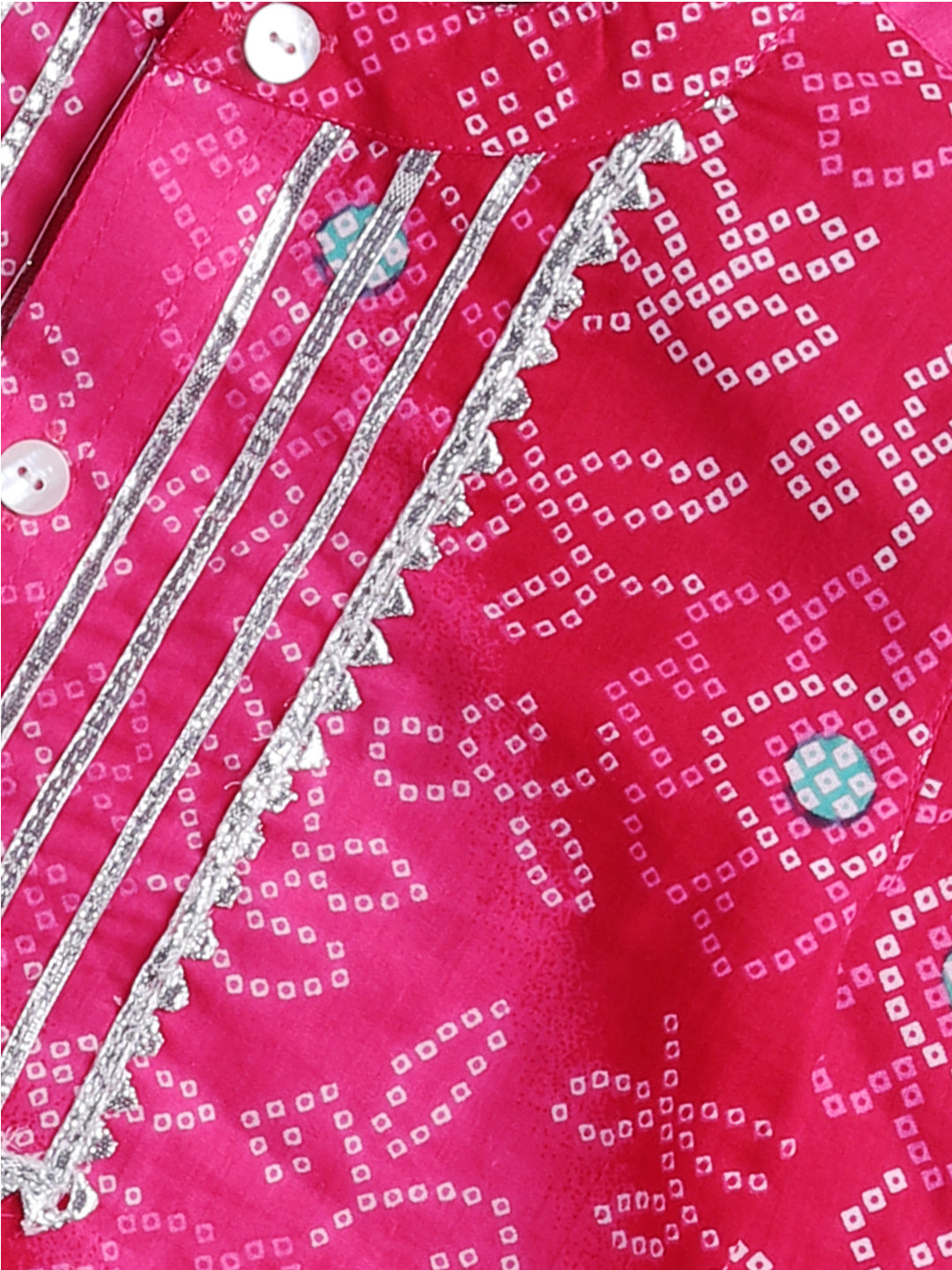 Infant Boy's Pink And White Cotton Kurta Pyjama Set