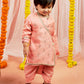 Infant Boy's Pink Silk Blend Kurta And Dhoti Set