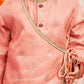 Infant Boy's Pink Silk Blend Kurta And Dhoti Set