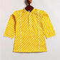 Infant Boy's Yellow And White Cotton Kurta Pyjama Set