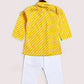 Infant Boy's Yellow And White Cotton Kurta Pyjama Set