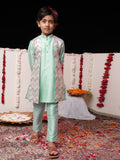 Boys' Mint Green Flap Kurta Pyjama Set